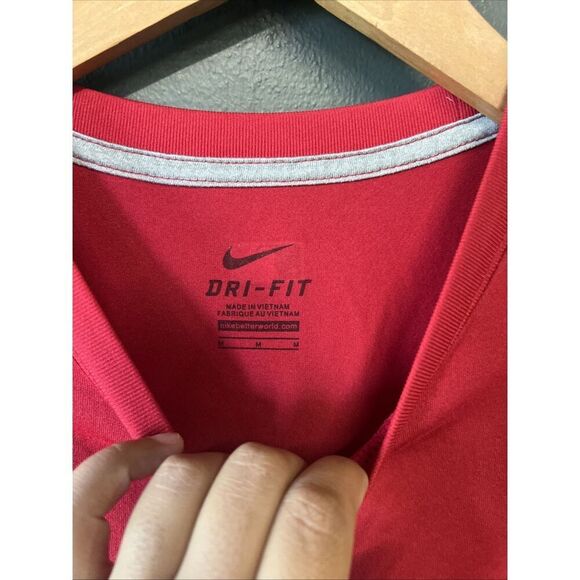 Nike MLB Anaheim Angels Athletic Shirt Mens Size M Red Short Sleeve Dri Fit - Picture 3 of 5